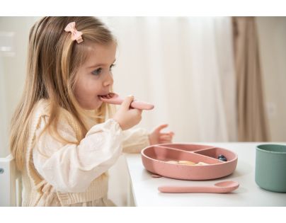 KikkaBoo Lyžička Platinum Silicone Blush