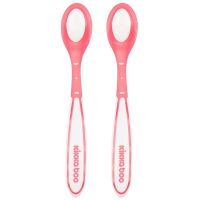KikkaBoo Lyžičky s tepelným senzorom 2ks Boo Pink