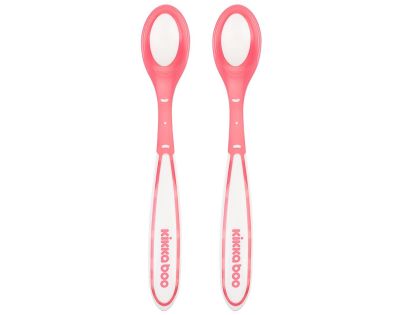 KikkaBoo Lyžičky s tepelným senzorom 2ks Boo Pink