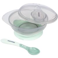 KikkaBoo Miska s prísavkou, viečkom a lyžičkou Mint 3