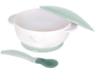 KikkaBoo Miska s prísavkou, viečkom a lyžičkou s tepelným senzorom Mint