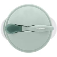 KikkaBoo Miska s prísavkou, viečkom a lyžičkou s tepelným senzorom Mint 2