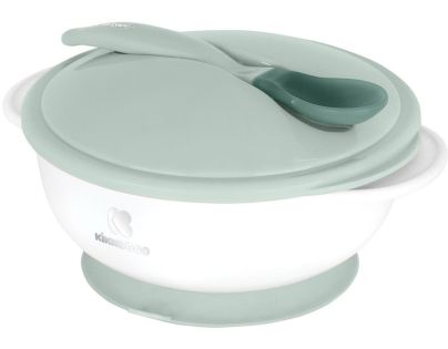 KikkaBoo Miska s prísavkou, viečkom a lyžičkou s tepelným senzorom Mint