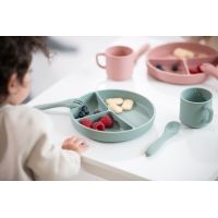 KikkaBoo Príbor 2-dielny Platinum Silicone Sage 3