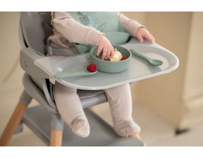 KikkaBoo Príbor 2-dielny Platinum Silicone Sage