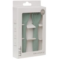 KikkaBoo Príbor 2-dielny Platinum Silicone Sage 5