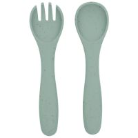 KikkaBoo Príbor 2-dielny Platinum Silicone Sage 2