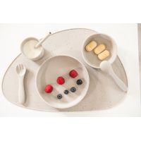 KikkaBoo Príbor 2-dielny Platinum Silicone Sand 3