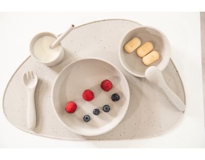 KikkaBoo Príbor 2-dielny Platinum Silicone Sand