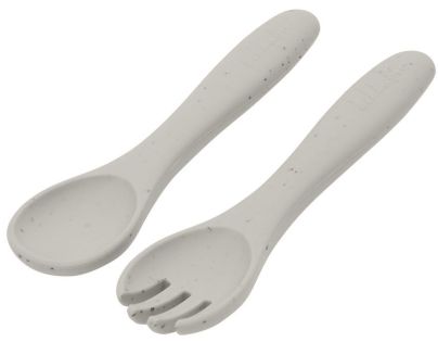 KikkaBoo Príbor 2-dielny Platinum Silicone Sand