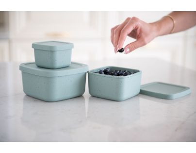 KikkaBoo Sada boxov na desiatu 3 ks Platinum Silicone Sage