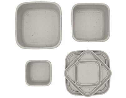 KikkaBoo Sada boxov na desiatu 3 ks Platinum Silicone Sand