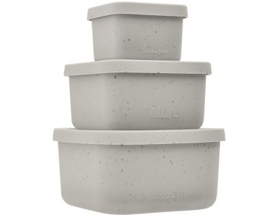 KikkaBoo Sada boxov na desiatu 3 ks Platinum Silicone Sand