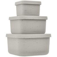 KikkaBoo Sada boxov na desiatu 3 ks Platinum Silicone Sand