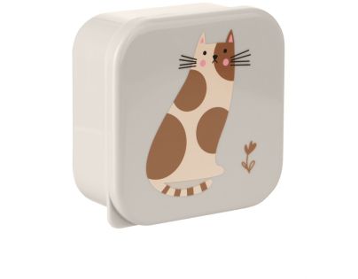 KikkaBoo Súprava boxov na desiatu 4 ks Kitty Cat Grey