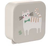 KikkaBoo Súprava boxov na desiatu 4 ks Kitty Cat Grey 6