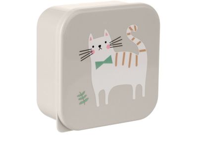 KikkaBoo Súprava boxov na desiatu 4 ks Kitty Cat Grey