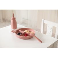 KikkaBoo Tanier delený s prísavkou Platinum Silicone Blush 4