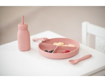 KikkaBoo Tanier delený s prísavkou Platinum Silicone Blush