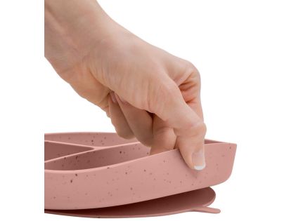 KikkaBoo Tanier delený s prísavkou Platinum Silicone Blush