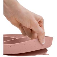 KikkaBoo Tanier delený s prísavkou Platinum Silicone Blush 3