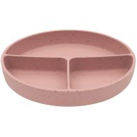KikkaBoo Tanier delený s prísavkou Platinum Silicone Blush