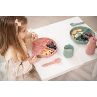 KikkaBoo Tanier delený s prísavkou Platinum Silicone Sage 5