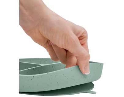 KikkaBoo Tanier delený s prísavkou Platinum Silicone Sage