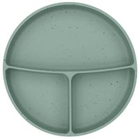 KikkaBoo Tanier delený s prísavkou Platinum Silicone Sage 2