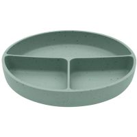 KikkaBoo Tanier delený s prísavkou Platinum Silicone Sage