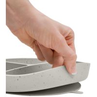 KikkaBoo Tanier delený s prísavkou Platinum Silicone Sand 3