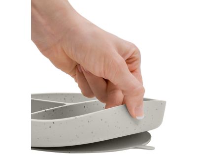 KikkaBoo Tanier delený s prísavkou Platinum Silicone Sand