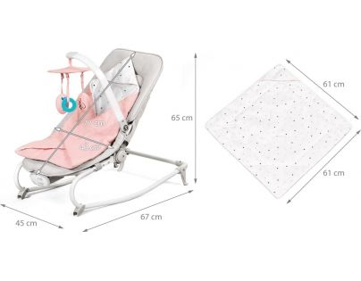 Kinderkraft 2020 houpátko vibrujúci s melódiou Felio Peony Rose do 18 kg