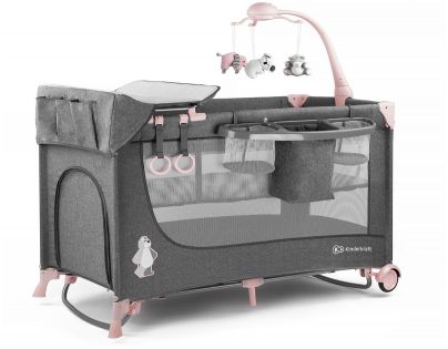 Kinderkraft Postieľka cestovná Joy s doplnkami Pink