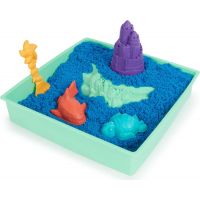 Kinetic Sand krabica tekutého piesku s podložkou modrá