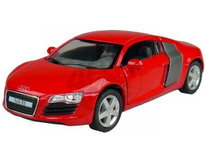 Kinsmart Auto Audi R8 na zpětné natažení 13cm - Červená