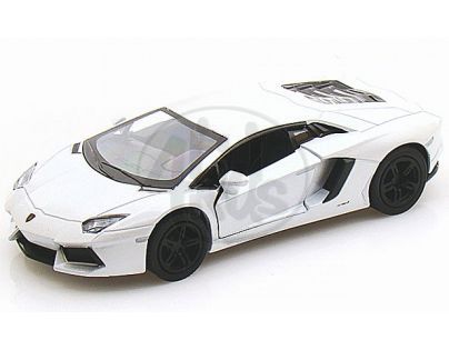 Kinsmart Auto Lamborghini Aventador na zpětné natažení 13cm - Bílá