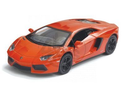 Kinsmart Auto Lamborghini Aventador na zpětné natažení 13cm - Oranžová