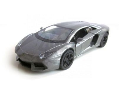 Kinsmart Auto Lamborghini Aventador na zpětné natažení 13cm - Stříbrná