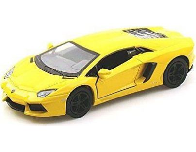 Kinsmart Auto Lamborghini na spätné natiahnutie 13 cm Aventador žlté 1:36