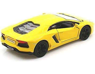 Kinsmart Auto Lamborghini na spätné natiahnutie 13 cm Aventador žlté 1:36