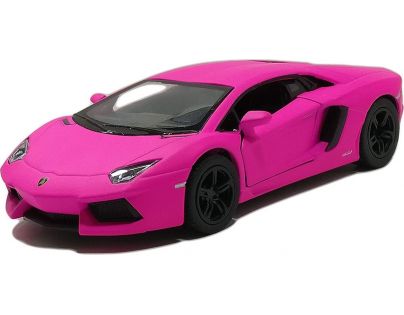 Kinsmart Auto Lamborghini na spätné natiahnutie 13 cm Aventador ružové 1:36