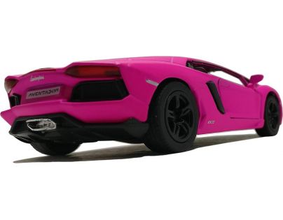 Kinsmart Auto Lamborghini na spätné natiahnutie 13 cm Aventador ružové 1:36