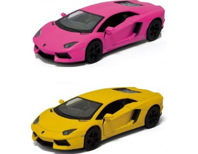 Kinsmart Auto Lamborghini na spätné natiahnutie 13 cm Aventador ružové 1:36