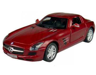 Kinsmart Auto Mercedes Benz SLS AMG na zpětné natažení 13cm - Červená