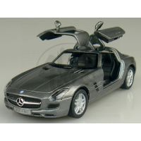 Kinsmart Auto Mercedes Benz SLS AMG na zpětné natažení 13cm - Tmavě šedá 2
