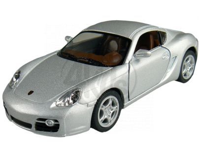 Kinsmart Auto Porsche Cayman S na zpětné natažení 13cm - Stříbrná