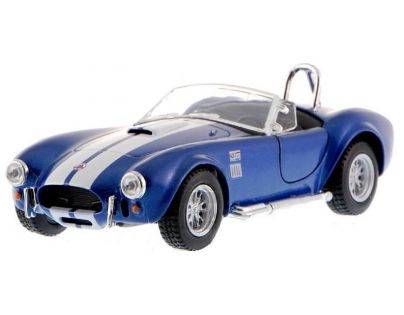 Kinsmart Auto Shelby Cobra 1965 na zpětné natažení - Modrá