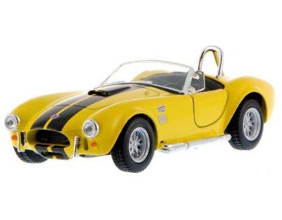 Kinsmart Auto Shelby Cobra 1965 na spätné natiahnutie - Žltá 1:36