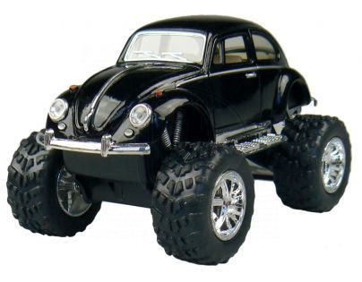 Kinsmart Auto Volkswagen Beetle velká kola na zpětné natažení - Černá